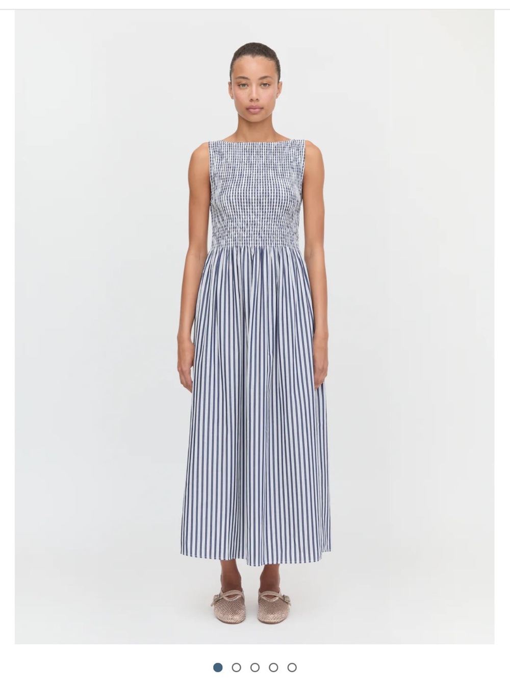 Hill House The Cosima Nap Dress Navy and White Striped